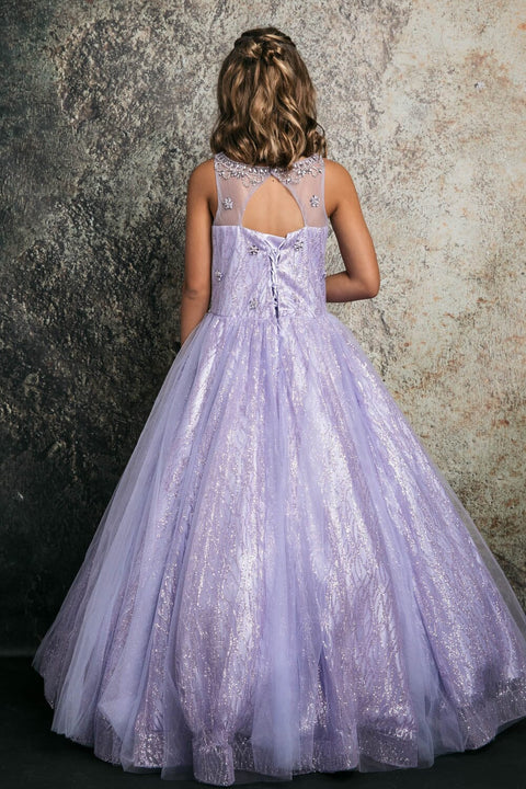 Bella Princess C334 girls beaded sleeveless glitter gown by petite adele c334 — image 18.0