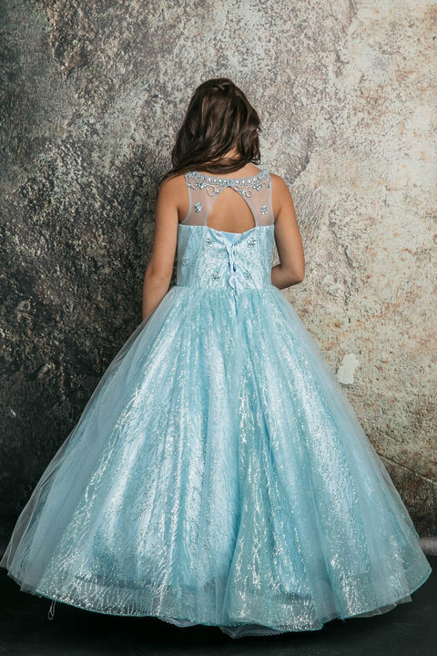 Bella Princess C334 girls beaded sleeveless glitter gown by petite adele c334 — image 5.0