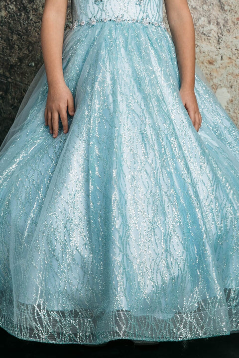 Bella Princess C334 girls beaded sleeveless glitter gown by petite adele c334 — image 7.0
