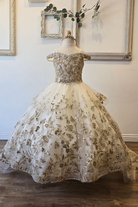Bella Princess PK1041 girls cold shoulder ball gown by petite adele pk1041 — image 1.0