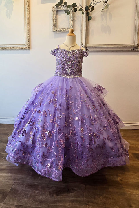 Bella Princess PK1041 girls cold shoulder ball gown by petite adele pk1041 — image 10.0