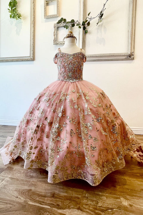 Bella Princess PK1041 Girls Cold Shoulder Ball Gown by Petite Adele PK1041