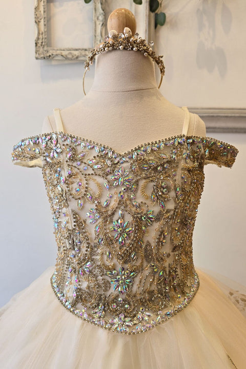 Bella Princess PK1041 girls cold shoulder ball gown by petite adele pk1041 — image 3.0