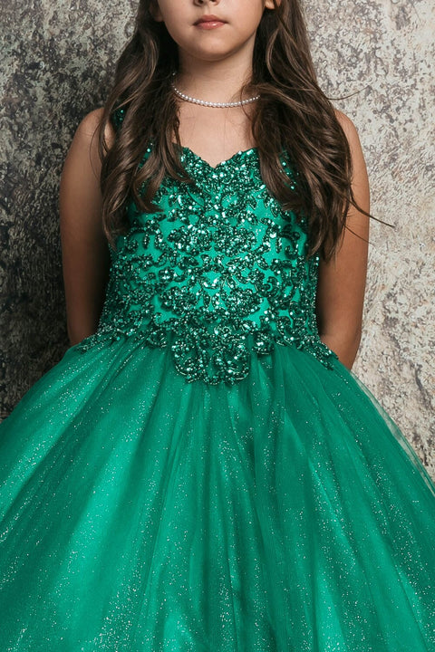 Bella Princess C337 girls sequin applique sleeveless gown by petite adele c337 — image 15.0
