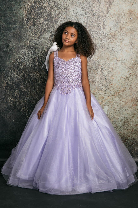 Bella Princess C337 girls sequin applique sleeveless gown by petite adele c337 — image 7.0
