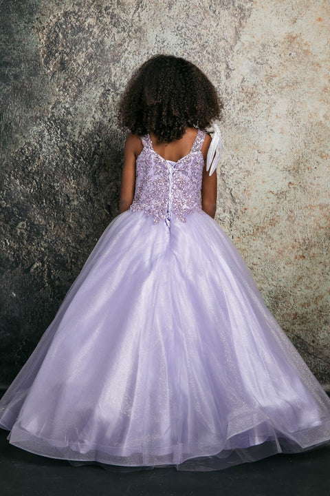 Bella Princess C337 girls sequin applique sleeveless gown by petite adele c337 — image 8.0