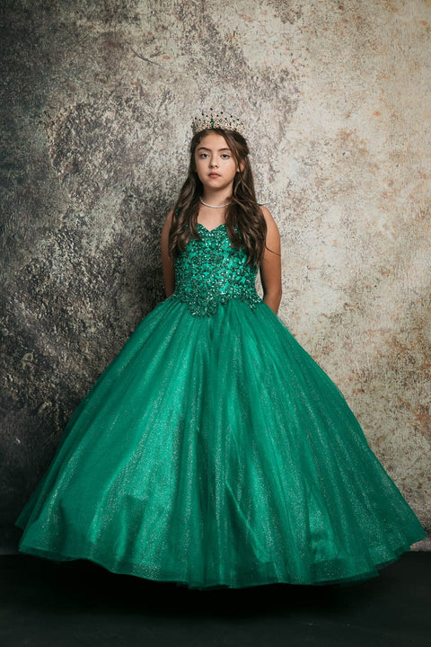 Bella Princess C337 girls sequin applique sleeveless gown by petite adele c337 — image 17.0
