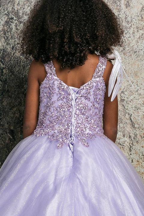 Bella Princess C337 girls sequin applique sleeveless gown by petite adele c337 — image 10.0