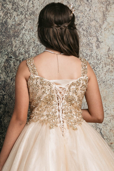 Bella Princess C337 girls sequin applique sleeveless gown by petite adele c337 — image 5.0