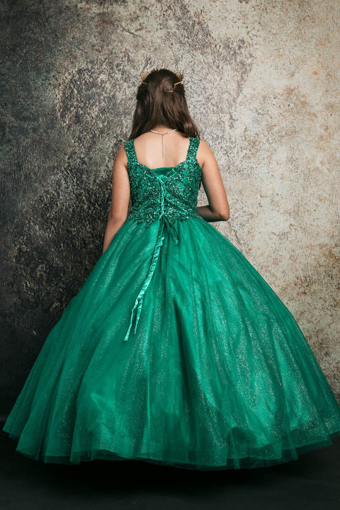 Bella Princess C337 girls sequin applique sleeveless gown by petite adele c337 — image 14.0