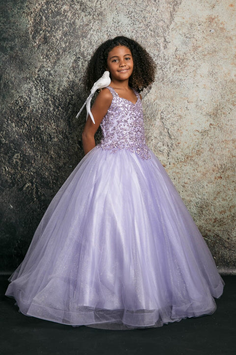 Bella Princess C337 girls sequin applique sleeveless gown by petite adele c337 — image 11.0