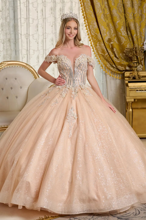 Elizabeth K GL3630 Off Shoulder Ball Quinceañera Dress