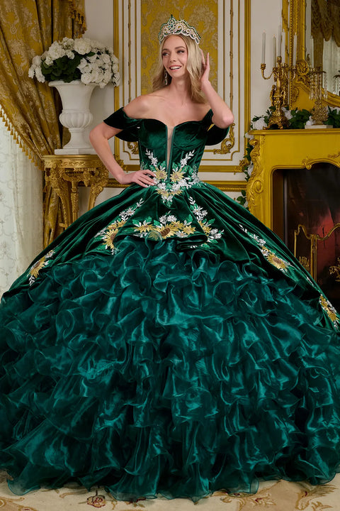 Elizabeth K GL3637 Sweetheart Ruffled Ball Quinceañera Dress