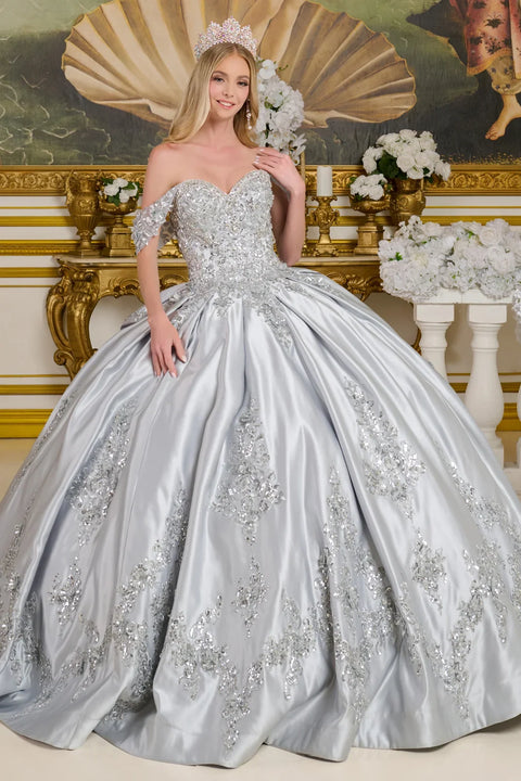 Elizabeth K GL3643 Satin Sweetheart Ball Quinceañera Dress