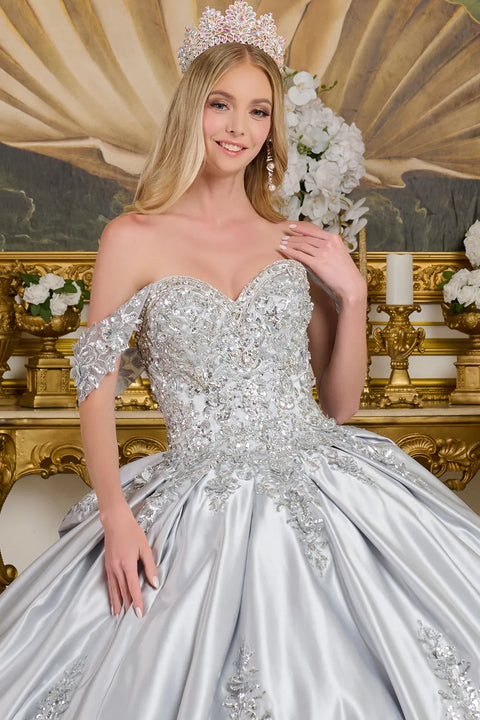 Elizabeth K GL3643 Satin Sweetheart Ball Quinceañera Dress
