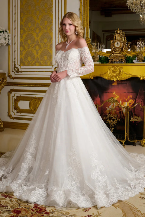 GLS Gloria GL3653 Off Shoulder Wedding Dress