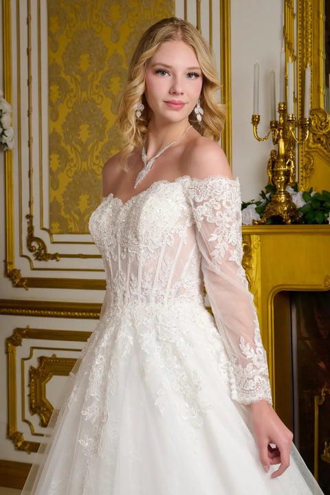 GLS Gloria GL3653 Off Shoulder Wedding Dress