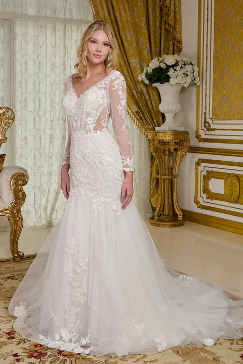 GLS Gloria GL3659 Long Sleeve Mermaid Wedding Dress