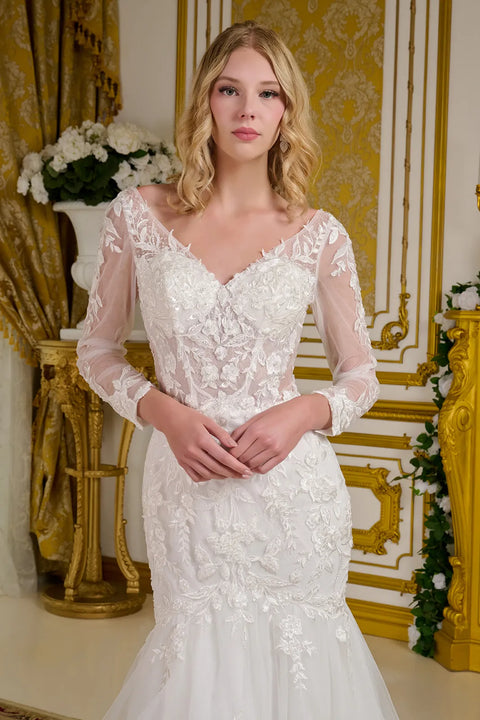 GLS Gloria GL3659 Long Sleeve Mermaid Wedding Dress