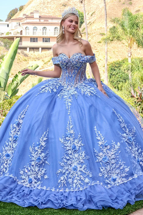 Elizabeth K GL3812 Off Shoulder Ruffled Ball Quinceañera Dress