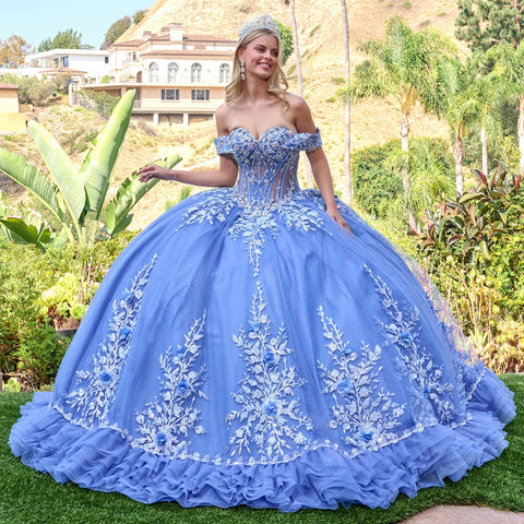 Elizabeth K GL3812 Off Shoulder Ruffled Ball Quinceañera Dress