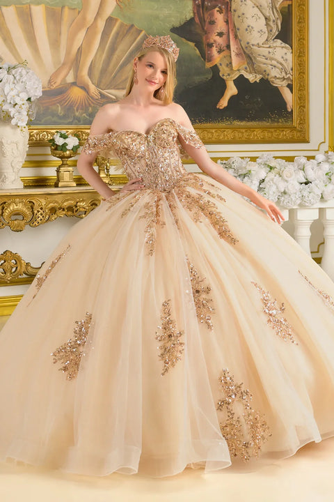 Elizabeth K GL3816 Off Shoulder Ball Quinceañera Dress