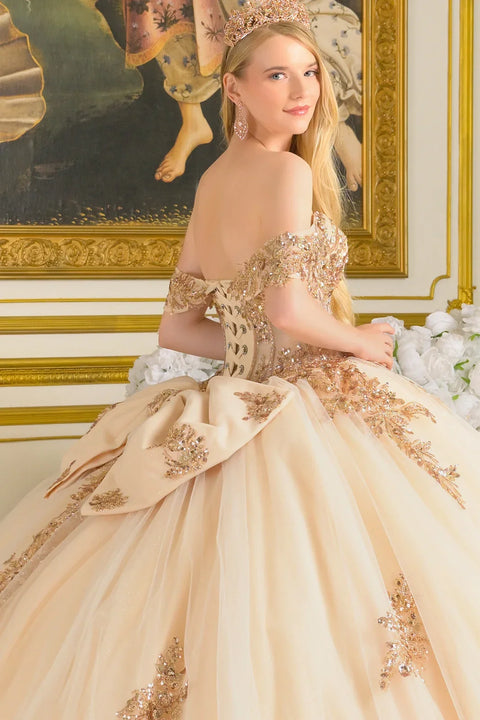 Elizabeth K GL3816 Off Shoulder Ball Quinceañera Dress