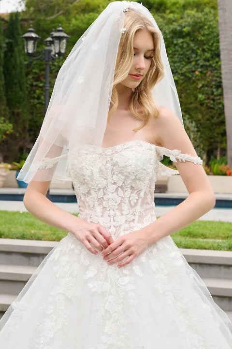 GLS Gloria GL3839 Off Shoulder A-line Wedding Dress