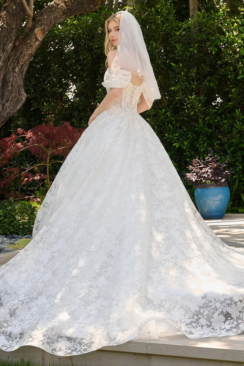 GLS Gloria GL3840 Cold Shoulder A-line Wedding Dress