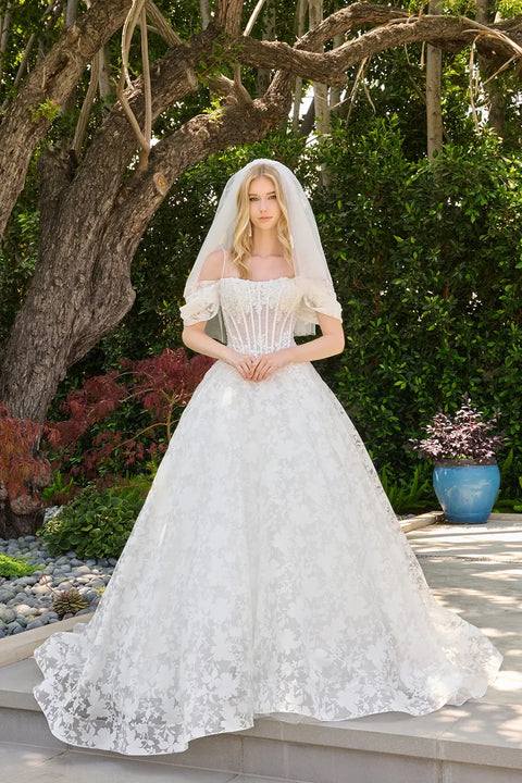 GLS Gloria GL3840 Cold Shoulder A-line Wedding Dress