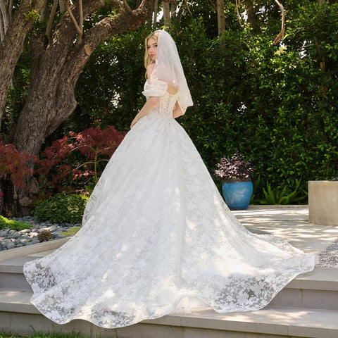 GLS Gloria GL3840 Cold Shoulder A-line Wedding Dress