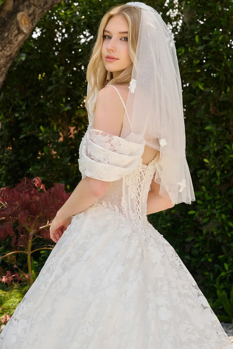 GLS Gloria GL3840 Cold Shoulder A-line Wedding Dress