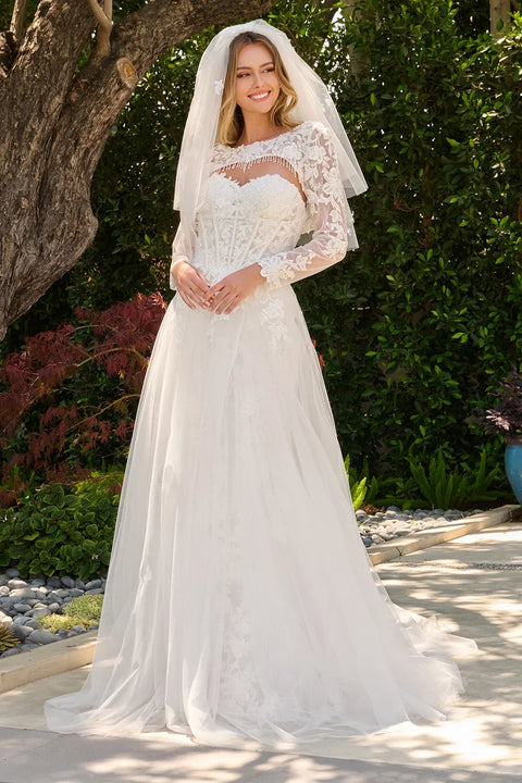 GLS Gloria GL3842 Strapless Bolero Wedding Dress