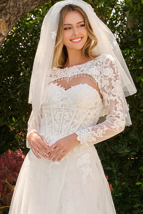 GLS Gloria GL3842 Strapless Bolero Wedding Dress