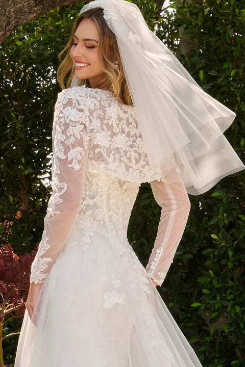 GLS Gloria GL3842 Strapless Bolero Wedding Dress