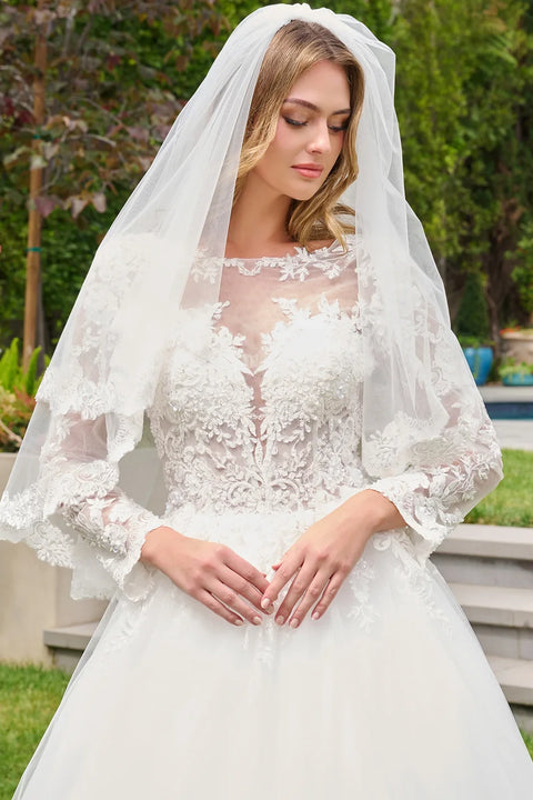 GLS Gloria GL3843 Long Sleeve A-line Wedding Dress