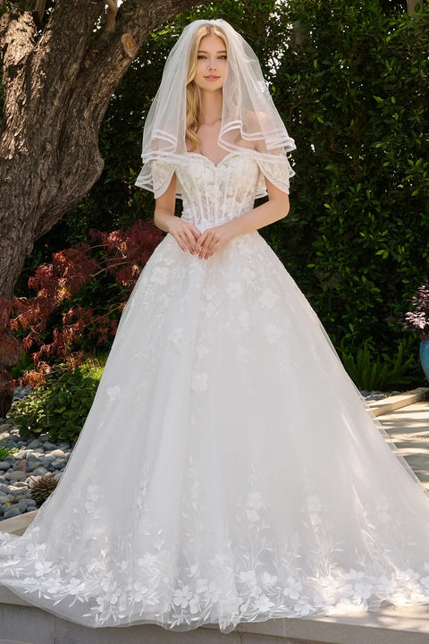 GLS Gloria GL3845 Off Shoulder A-line Wedding Dress