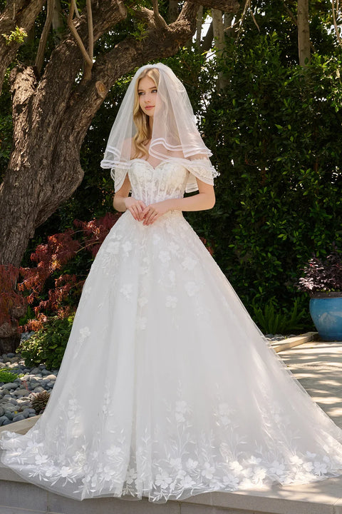 GLS Gloria GL3845 Off Shoulder A-line Wedding Dress