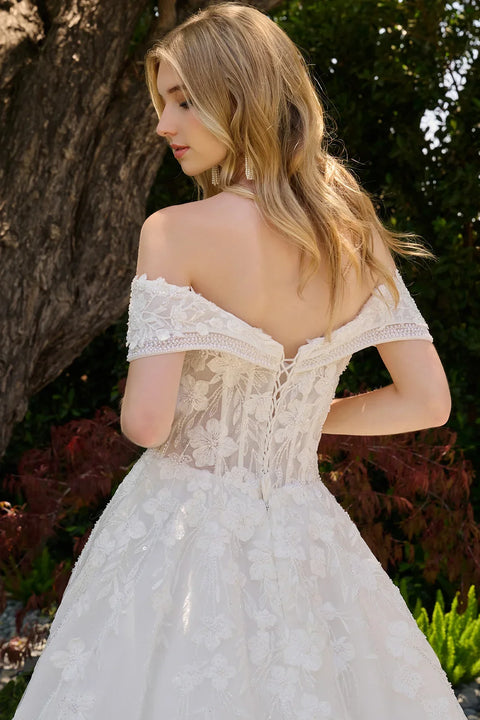 GLS Gloria GL3845 Off Shoulder A-line Wedding Dress