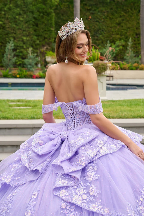 Elizabeth K GL3847 Off Shoulder Puff Sleeve Ball Quinceañera Dress