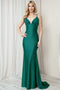 Amelia Couture BZ018 Fitted Sleeveless V-Neck Gown with Glitter