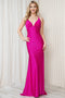 Amelia Couture BZ018 Fitted Sleeveless V-Neck Gown with Glitter