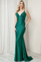 Amelia Couture BZ018 Fitted Sleeveless V-Neck Gown with Glitter