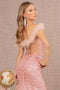 GLS Gloria GL3130 Glitter Off-Shoulder Feather Gown