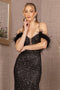 GLS Gloria GL3130 Glitter Off-Shoulder Feather Gown