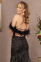 GLS Gloria GL3130 Glitter Off-Shoulder Feather Gown