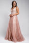 Amelia Couture R010 Sleeveless V-Neck Gown with Glitter Print