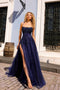 Nox Anabel G1405 Glitter Tulle Sleeveless A-Line Gown with Slit