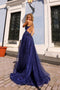 Nox Anabel G1405 Glitter Tulle Sleeveless A-Line Gown with Slit