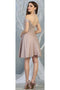 May Queen MQ1788 Off-Shoulder Metallic Short Graduation Homecoming Dress